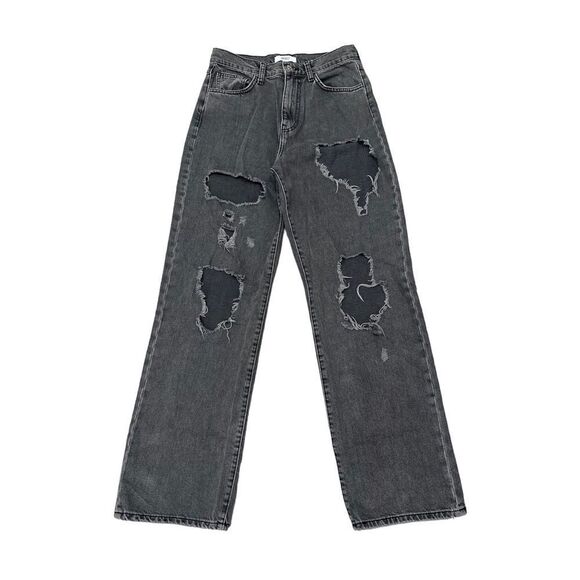 Forever 21 Black High Waist Ripped Jeans - Picture 1 of 5